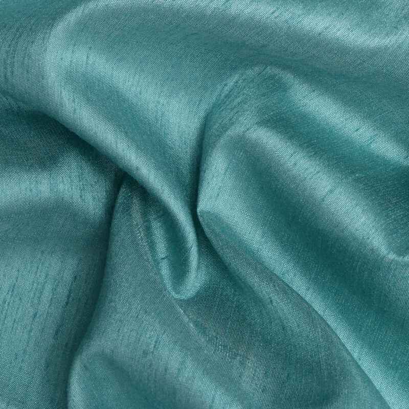 Buy Teal Blue Poly Dupion Fabric with 44 inch Panna at The Flying Tree